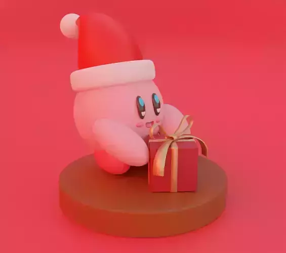 Kirby Christmas version 3D model for 3D print 3D print model Kirby Christmas version 3D model for 3D print 3D print model