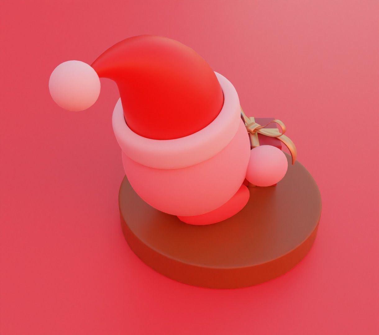 Kirby Christmas version 3D model for 3D print 3D print model_7
