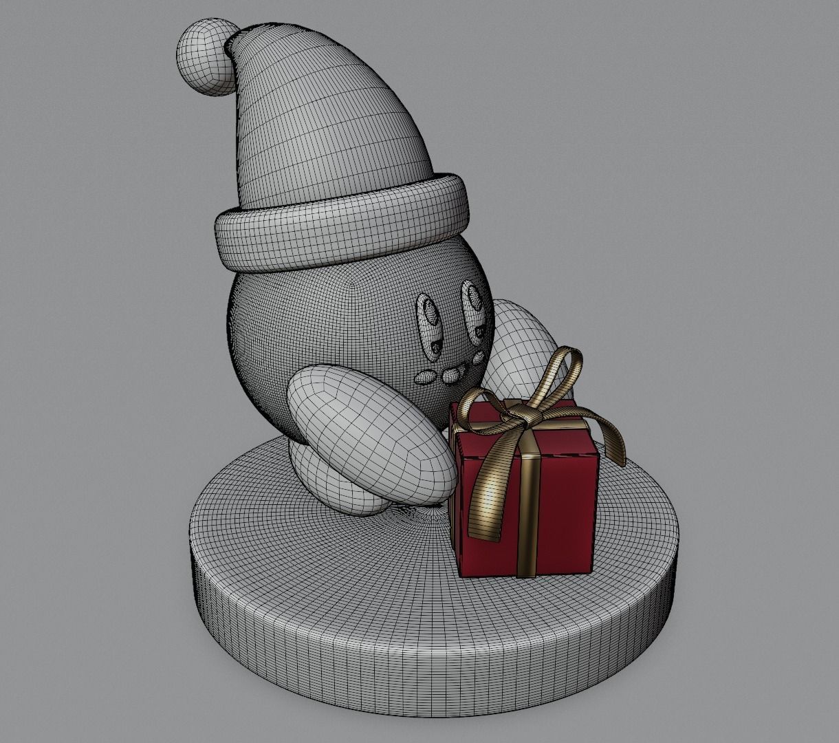 Kirby Christmas version 3D model for 3D print 3D print model_11