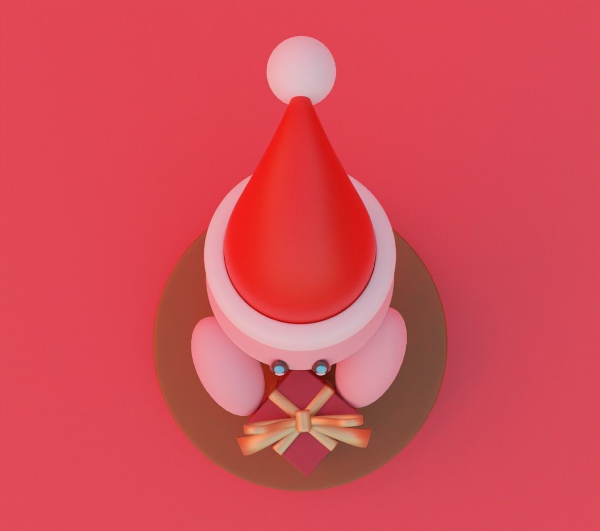 Kirby Christmas version 3D model for 3D print 3D print model_3
