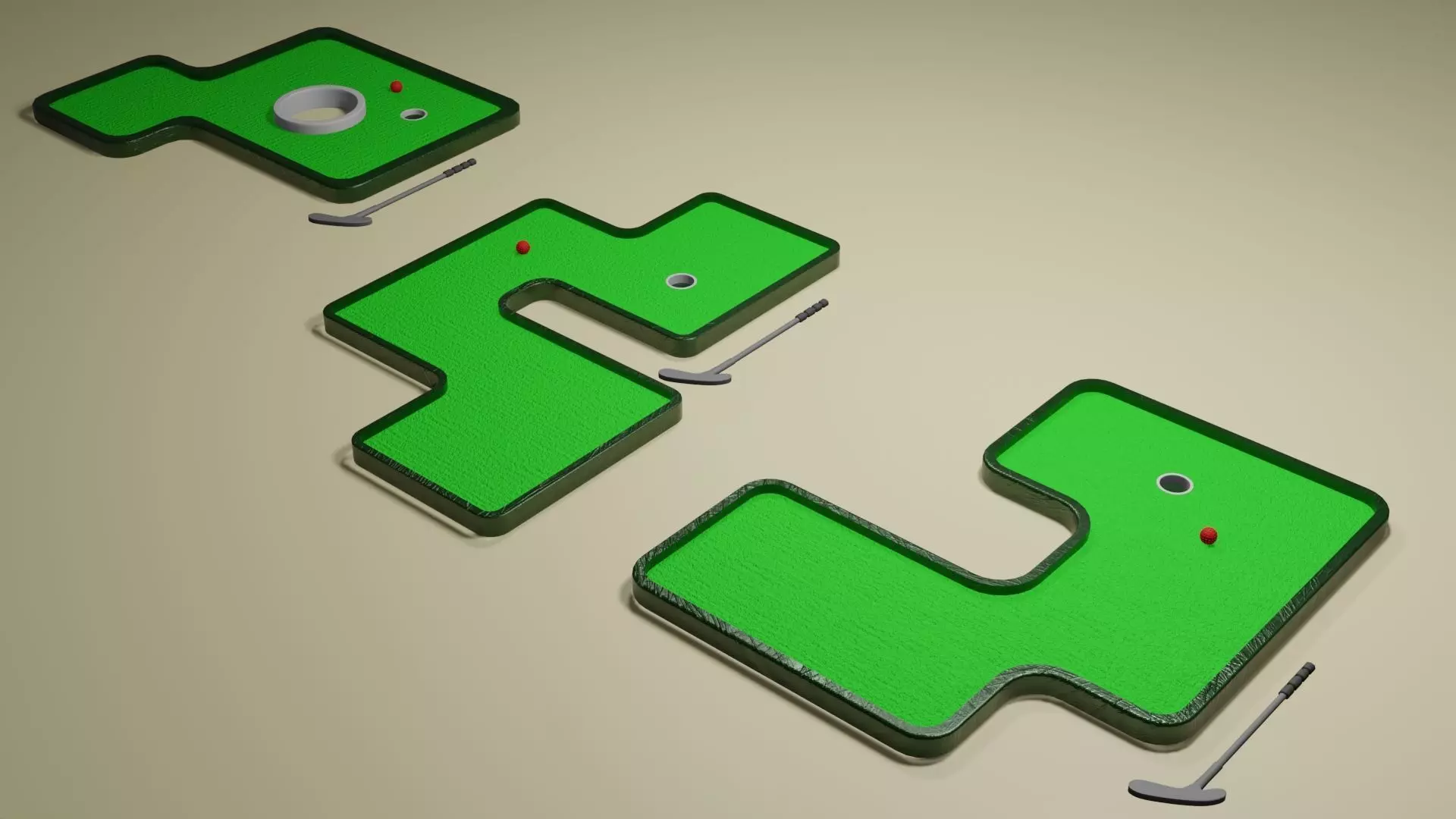 Miniature Golf Course 03 set 3D model