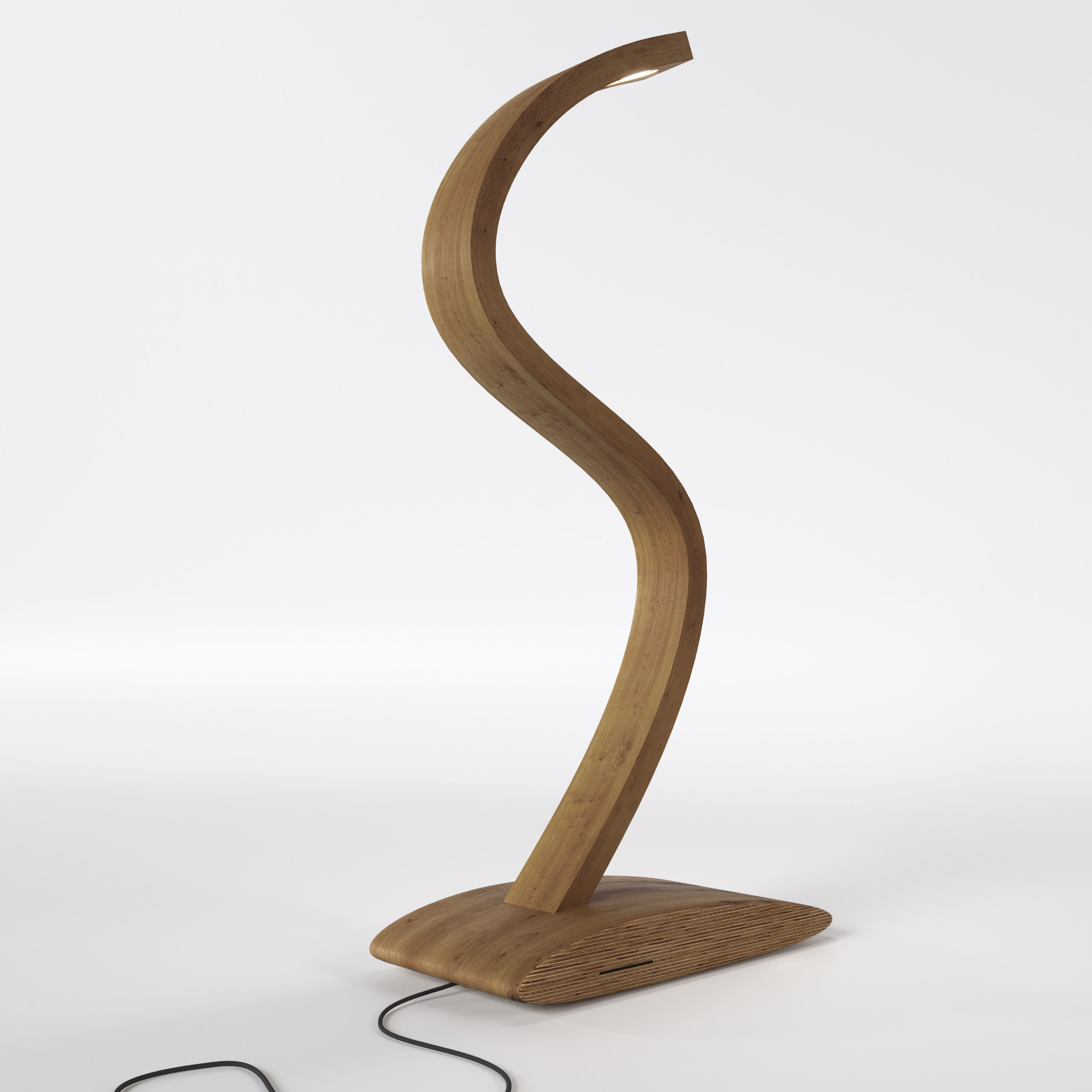 Big wood lamp 3D model_3