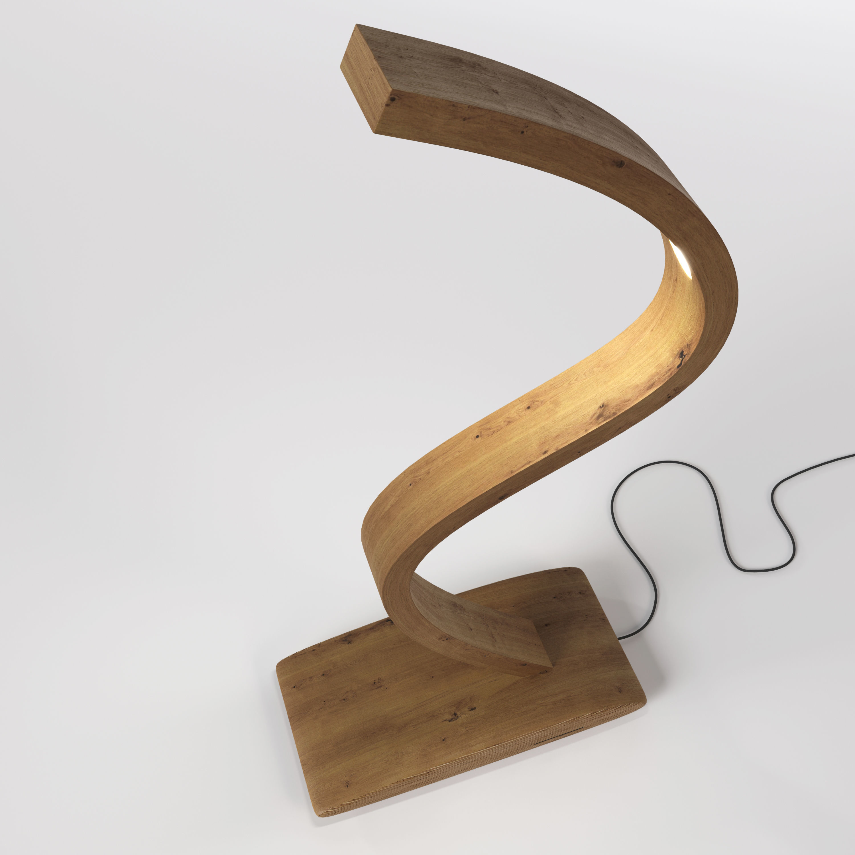 Big wood lamp 3D model_2