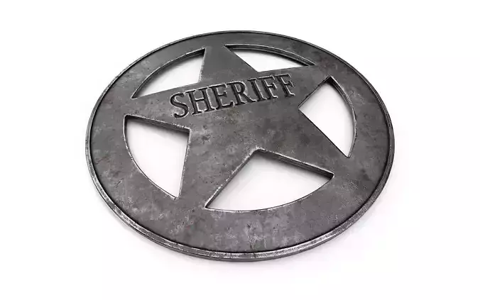 Old Sheriff Badge v2 3D model