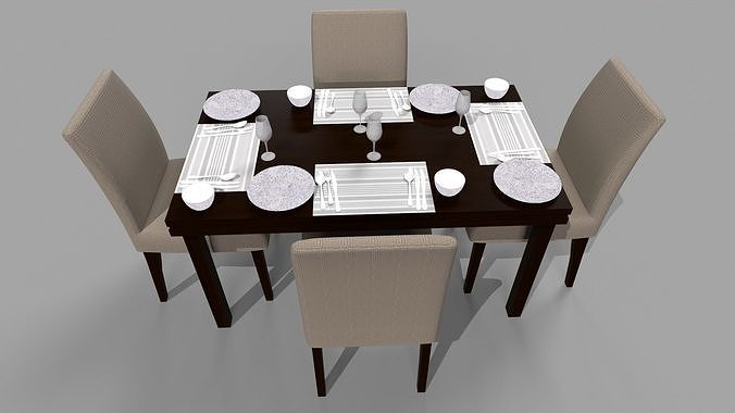 Dinning table Low-poly 3D model