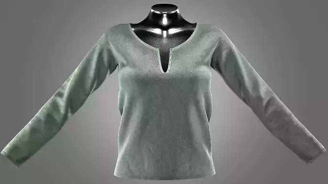 Henley collar T-shirt Female