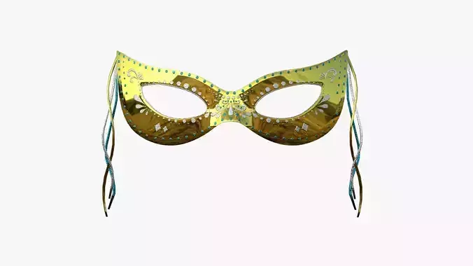 Carnival Mask A05 Golden - Costume Character Design Low-poly 3D model