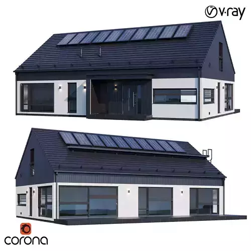 Modern cottage with floor plan