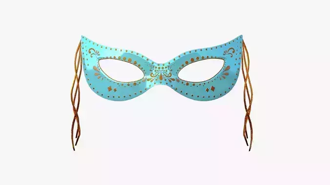 Carnival Mask A07 Blue Orange - Costume Character Design Low-poly 3D model