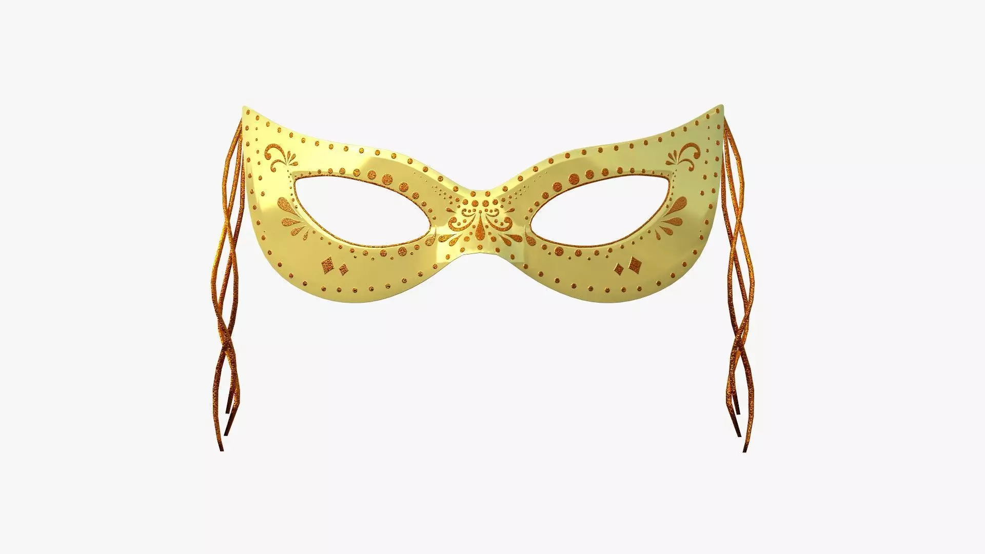 Carnival Mask A08 Orange Yellow - Costume Character Design Low-poly 3D model
