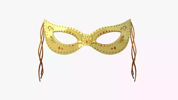 Carnival Mask A08 Orange Yellow - Costume Character Design Low-poly 3D model