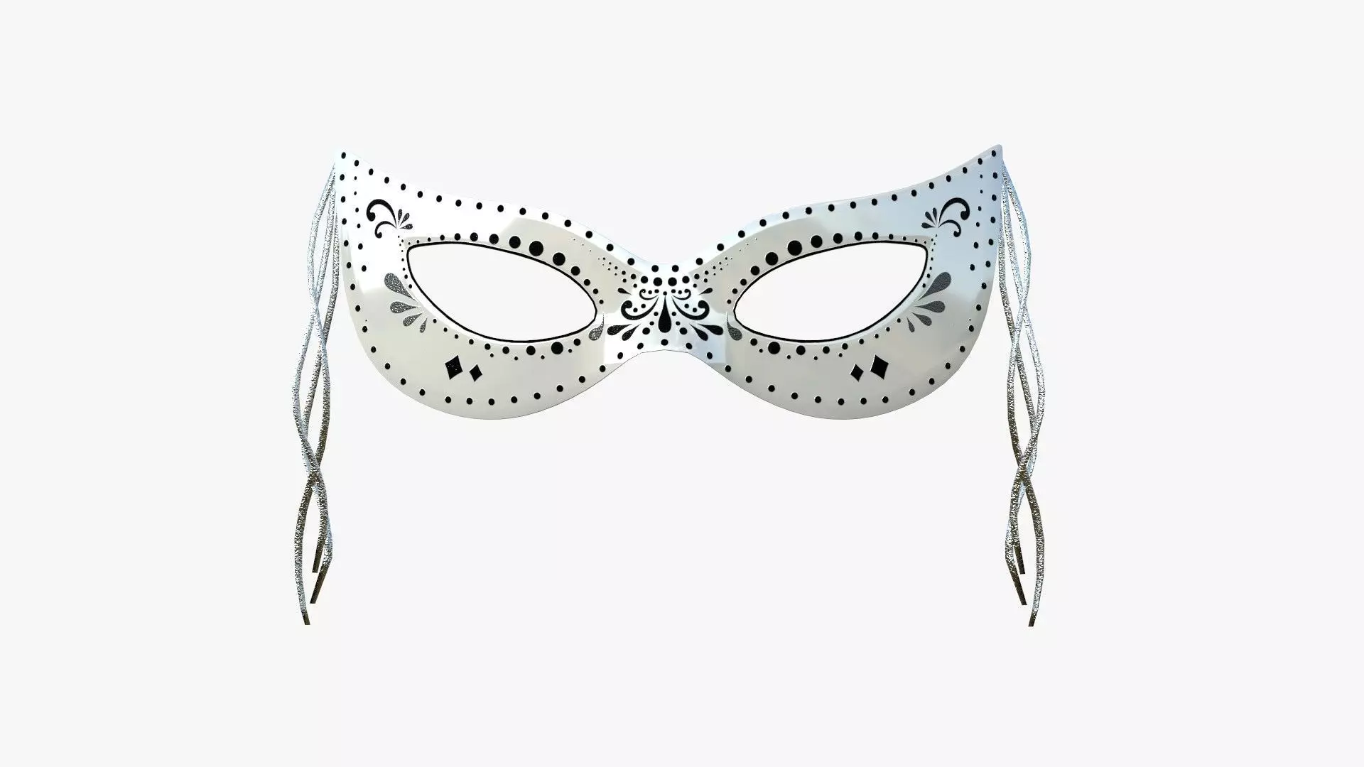 Carnival Mask A09 White Black - Costume Character Design Low-poly 3D model