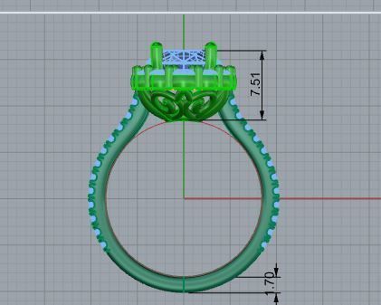 Oval Halo Ring 3D Print Model 3933 3D print model_5