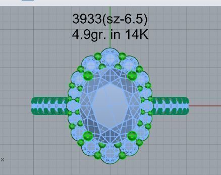 Oval Halo Ring 3D Print Model 3933 3D print model_4