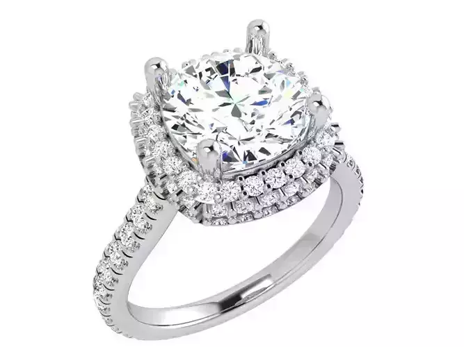 Round Halo Ring 3D Printable Model 3934