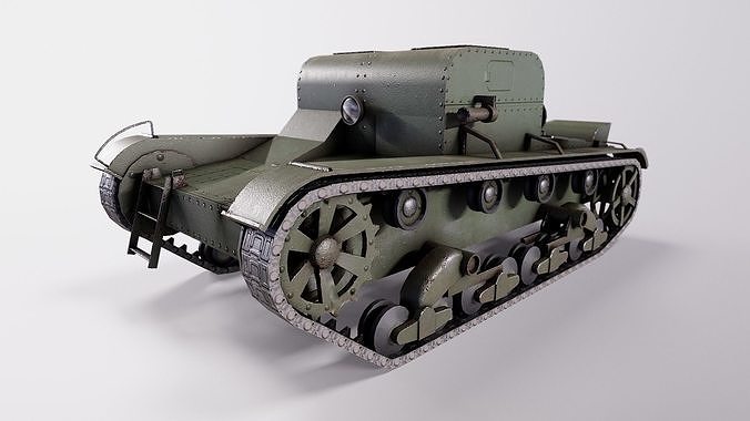 Artillery tractor T-26T mod 1933 year Low-poly 3D model
