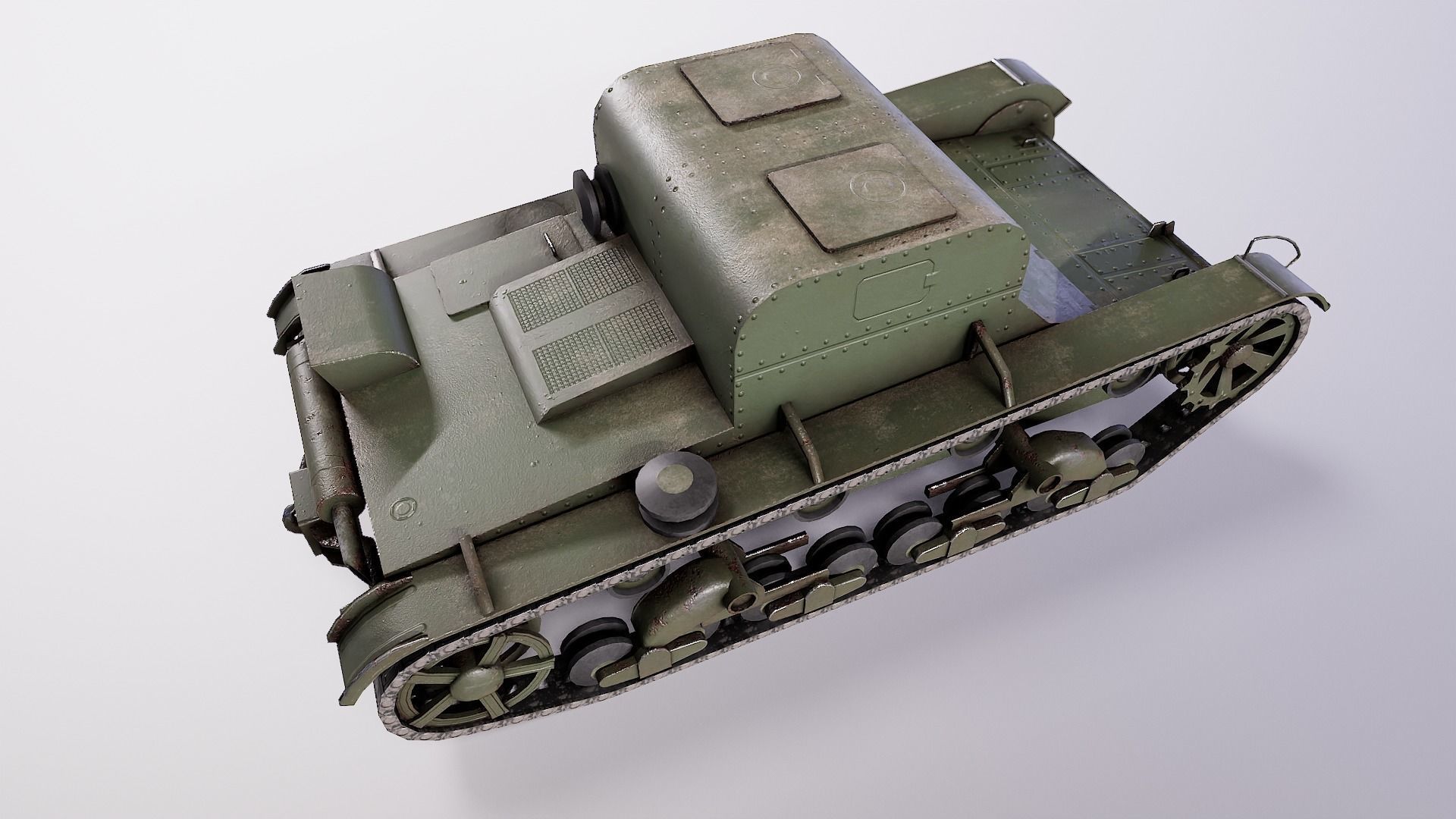 Artillery tractor T-26T mod 1933 year Low-poly 3D model_5