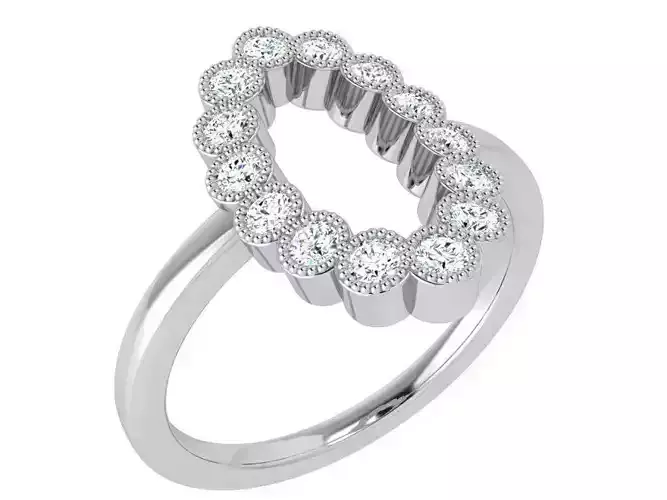 Oval Diamond Ring 3D Printable Model 3935