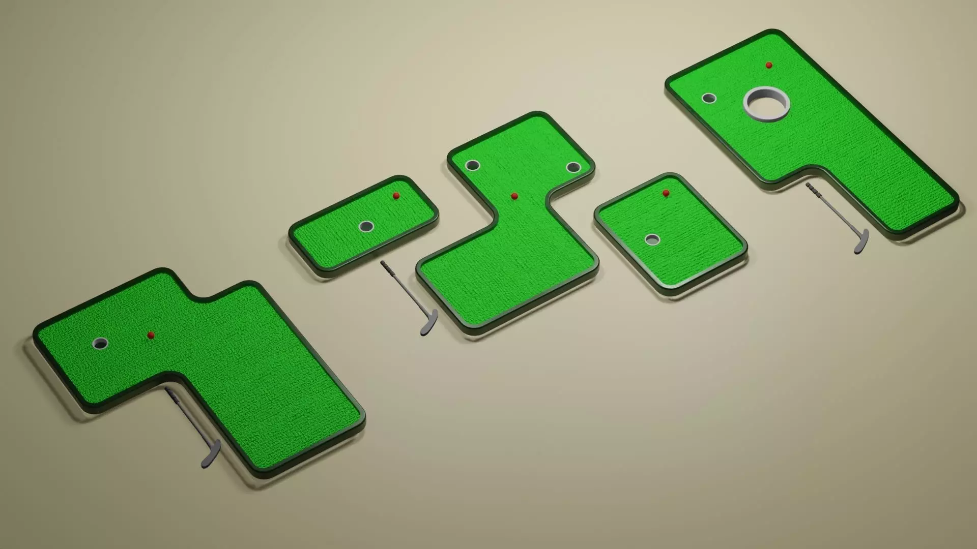 Miniature Golf Course 04 set 3D model
