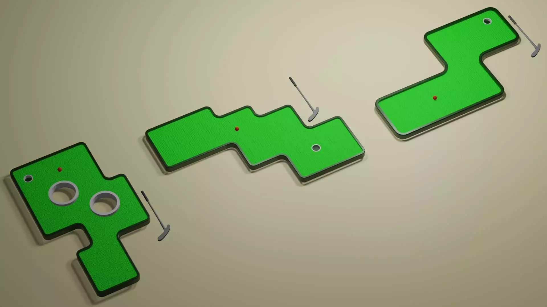 Miniature Golf Course 06 set 3D model