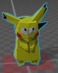 Pikachu origami in game Free low-poly 3D model_0