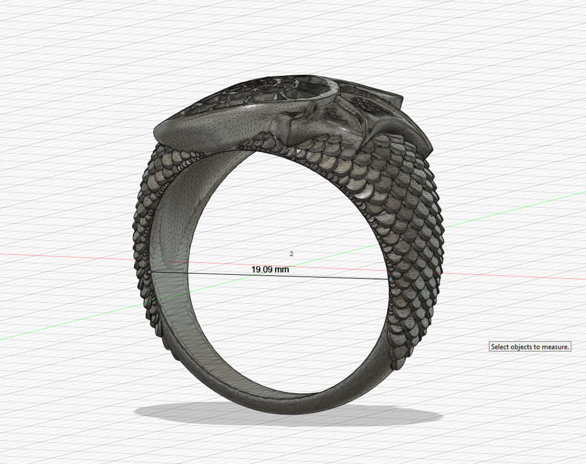 Ring -Aquaman-3D model STL-file for 3D printing-Shell with skale 3D print model_5