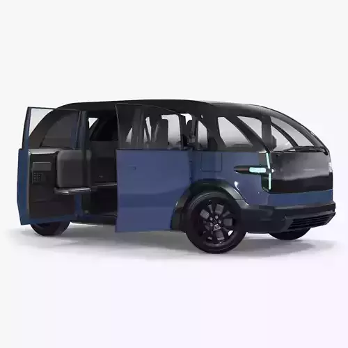 Canoo Lifestyle Vehicle Premium Blue Rigged for Cinema 4D