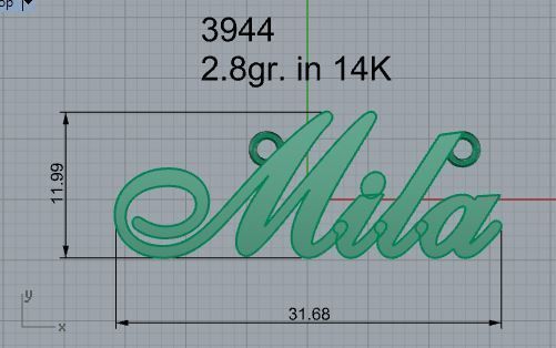 Mila Name Pendant 3944 3D print model_4