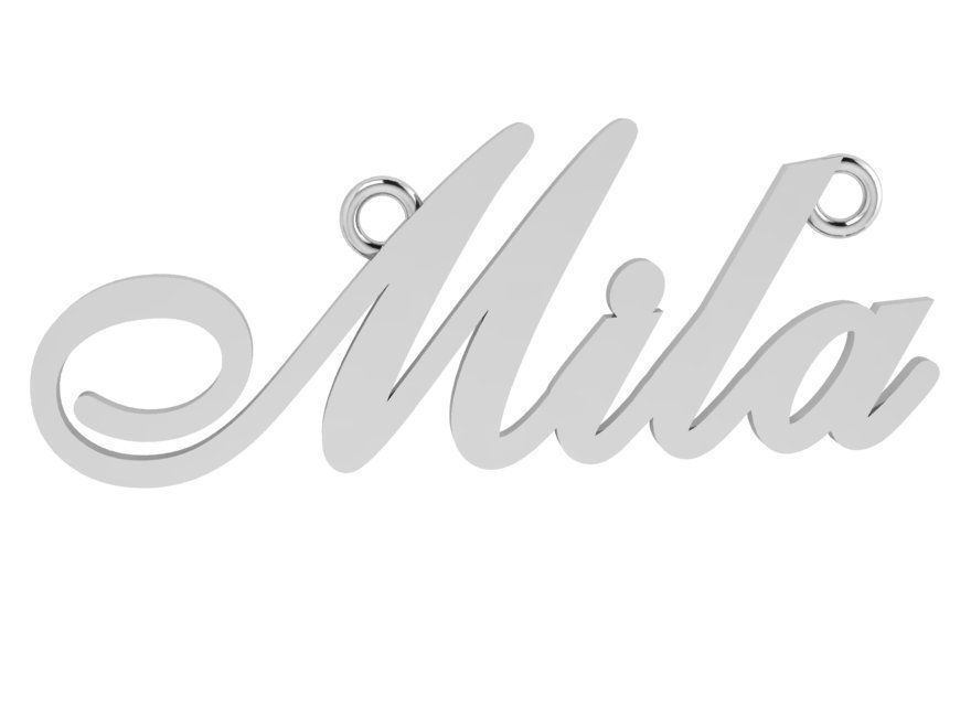 Mila Name Pendant 3944 3D print model_2