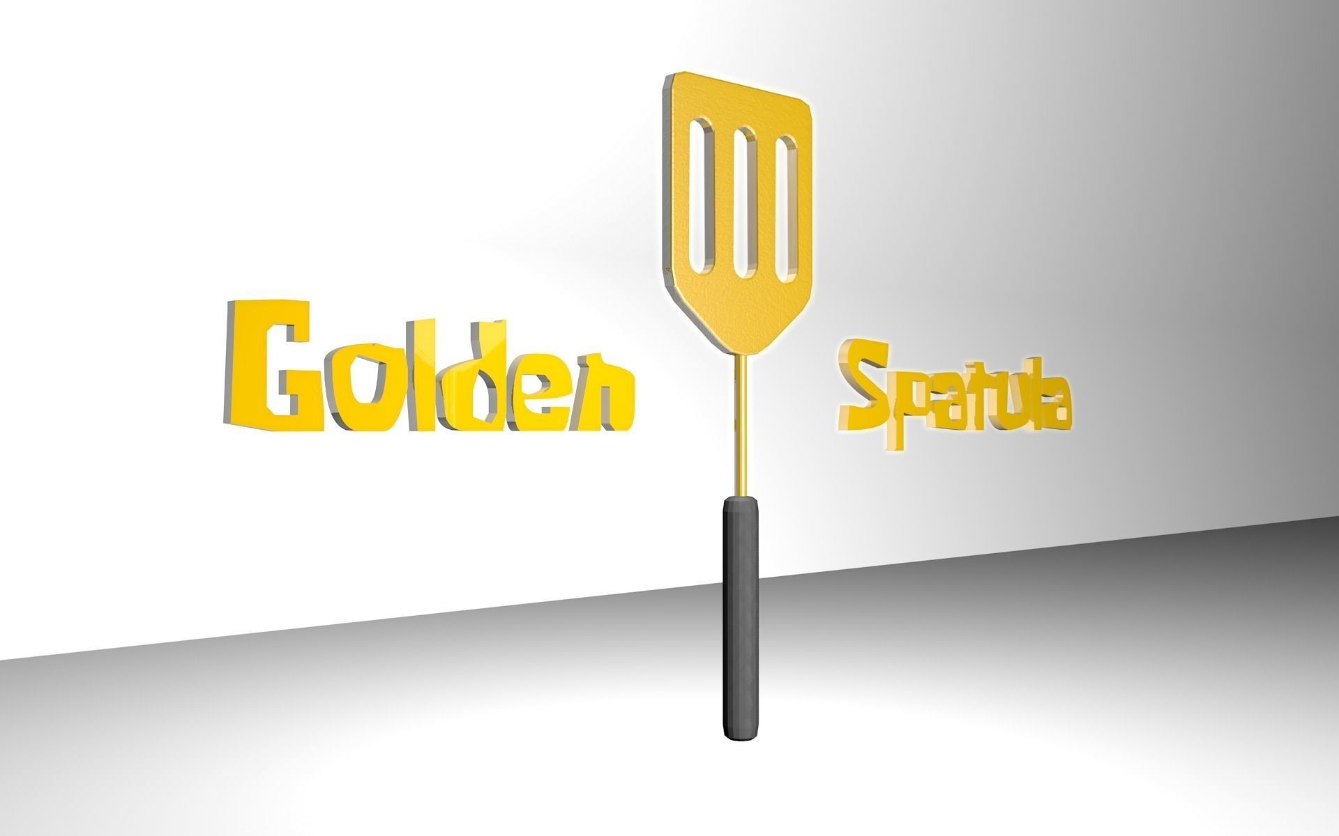 SpongeBob Golden Spatula Model  Low-poly 3D model_3