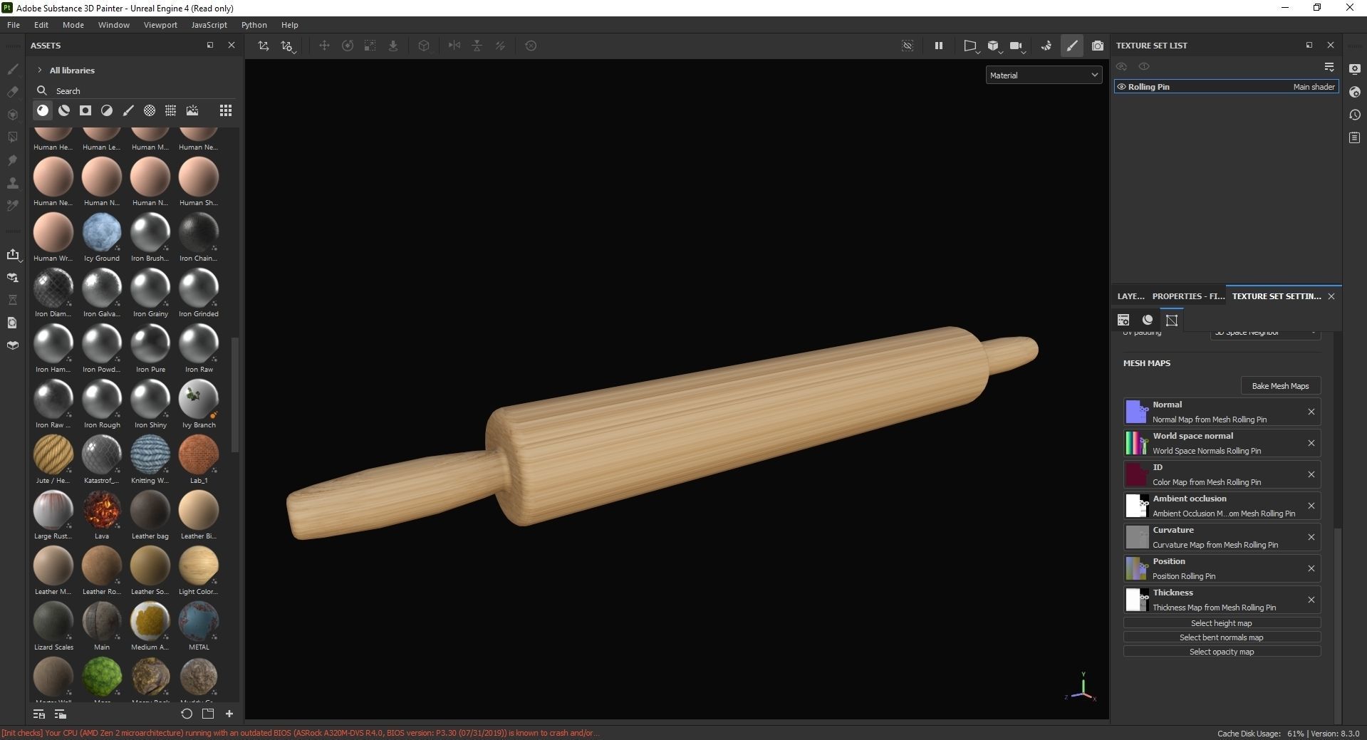Rolling Pin 3D Model Low-poly 3D model_7