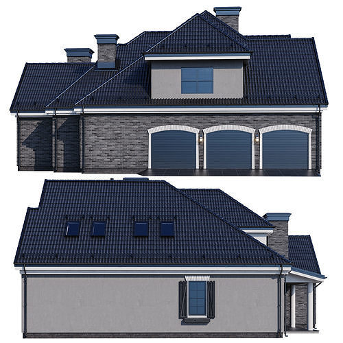 Modern house v69 3D model 4