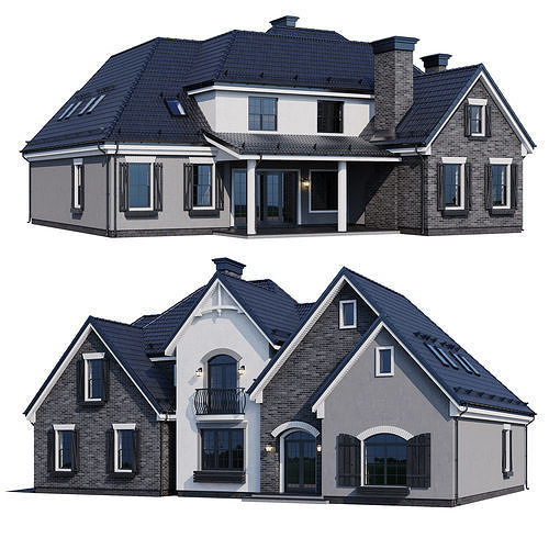 Modern house v69 3D model 2
