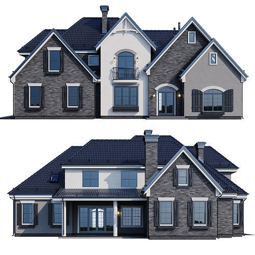 Modern house v69 3D model 3