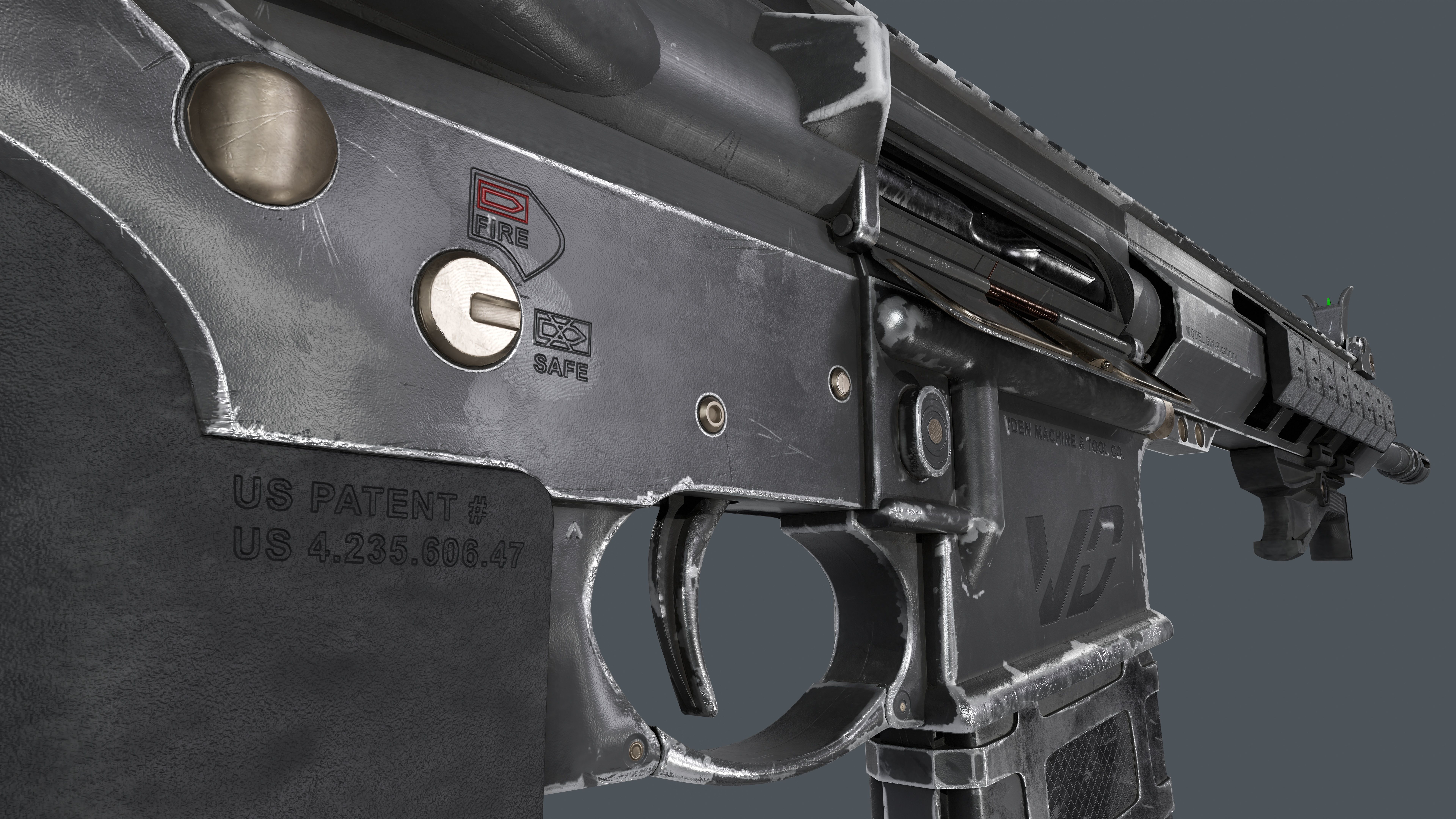 AR-15 custom Low-poly 3D model_11