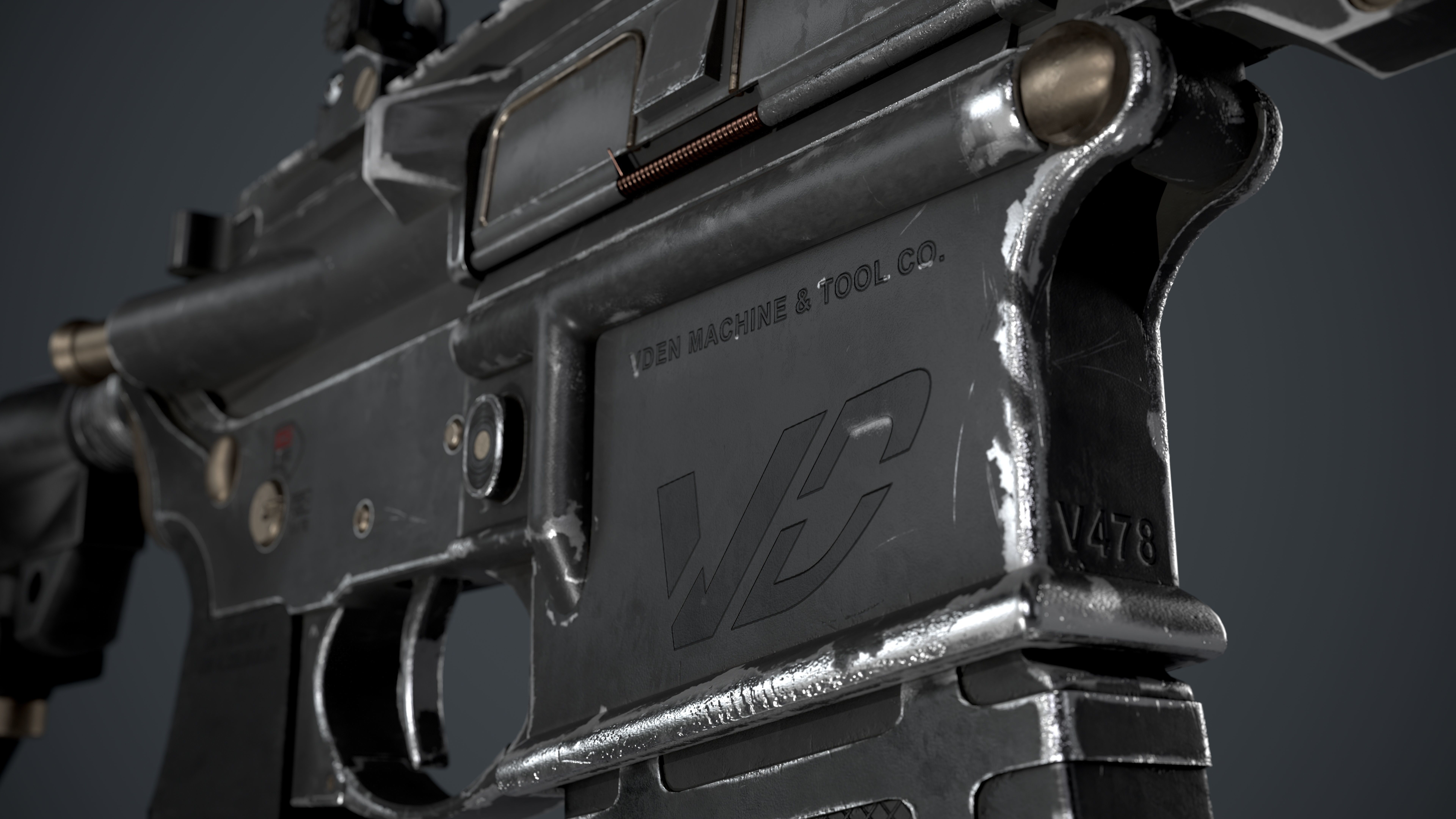 AR-15 custom Low-poly 3D model_8