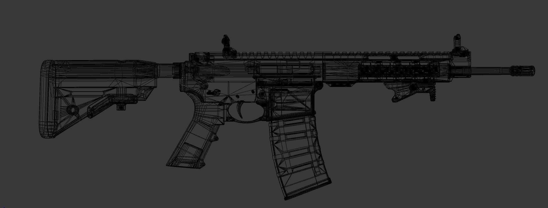 AR-15 custom Low-poly 3D model_15