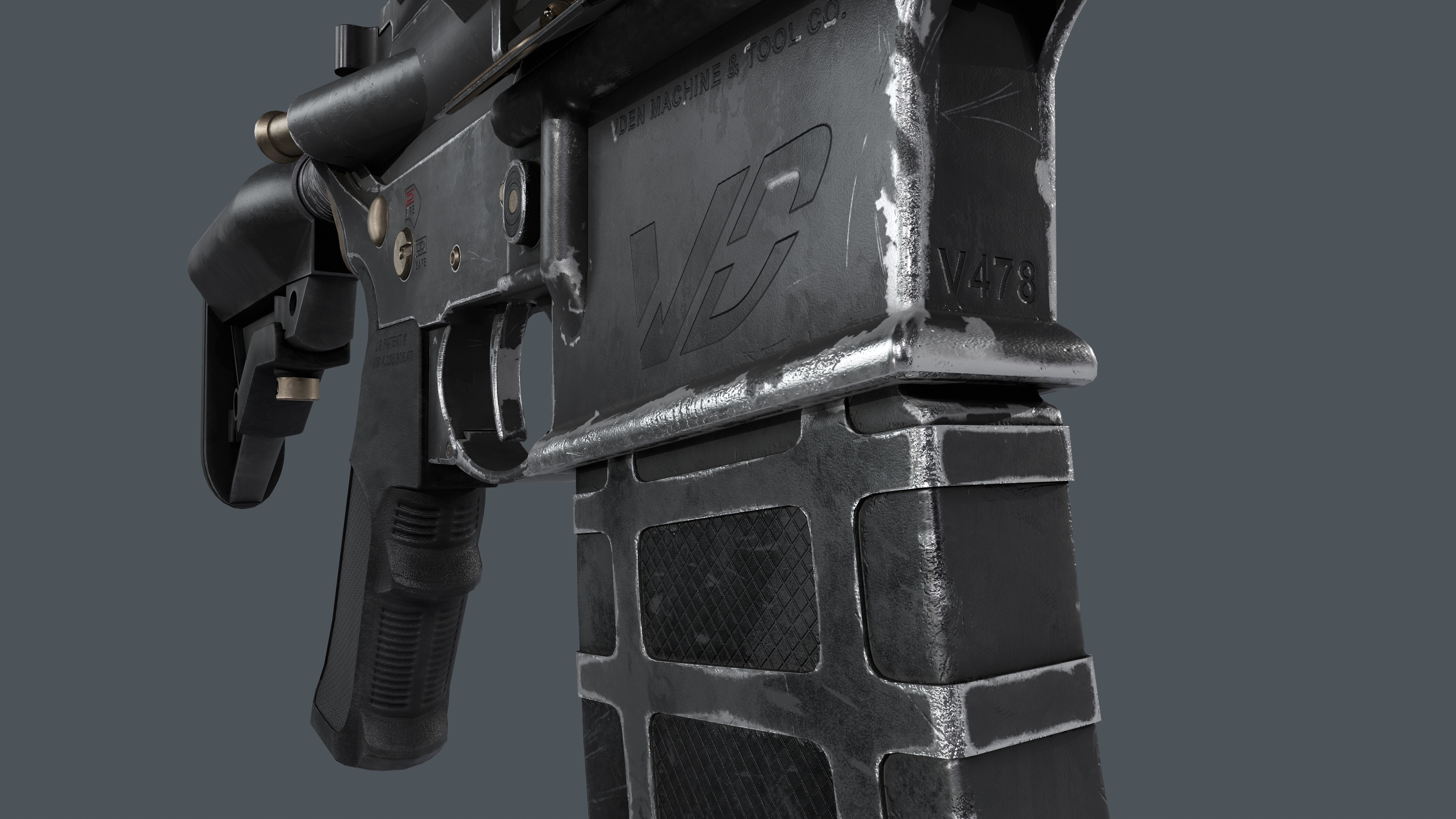 AR-15 custom Low-poly 3D model_9