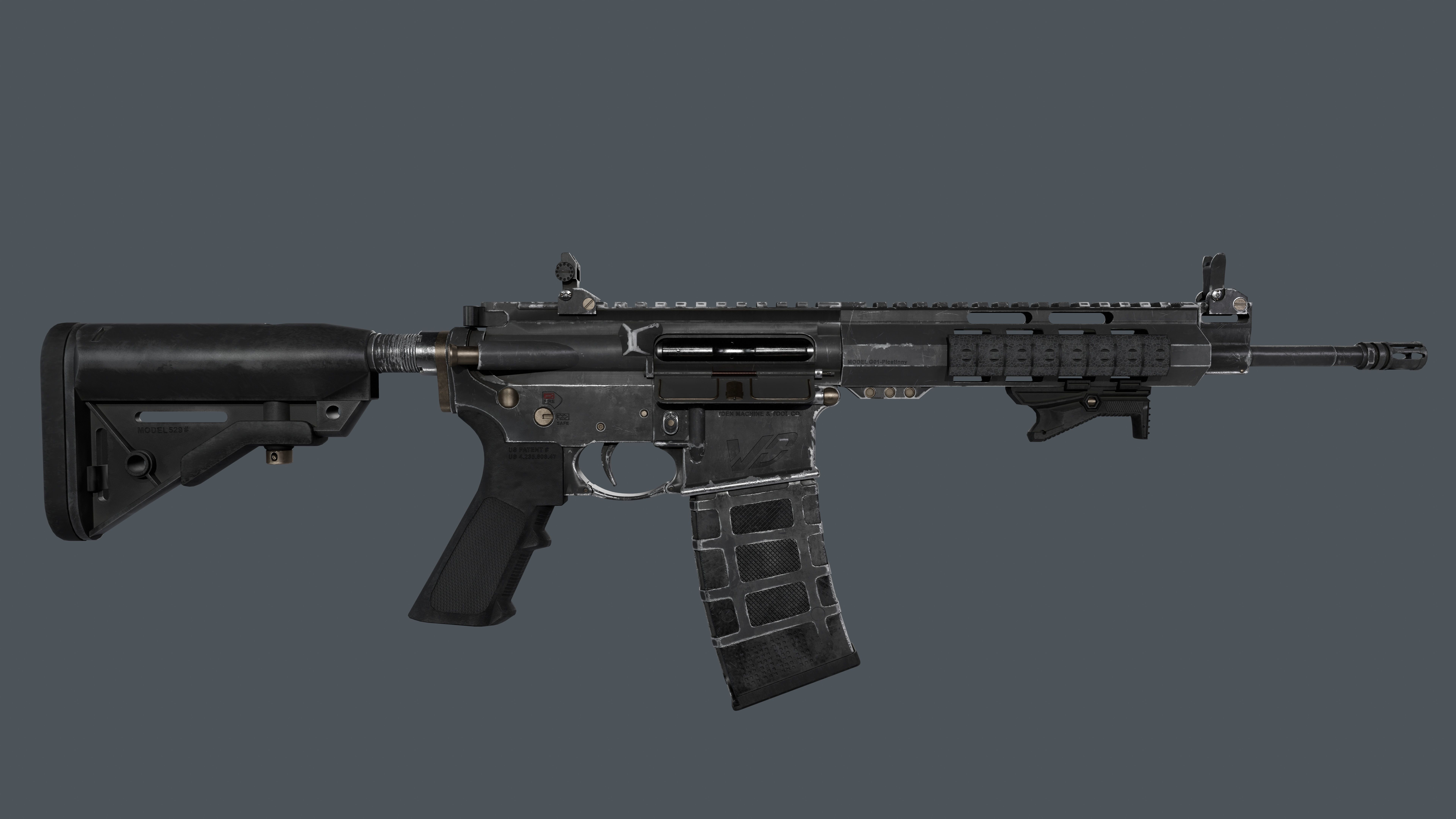 AR-15 custom Low-poly 3D model_3