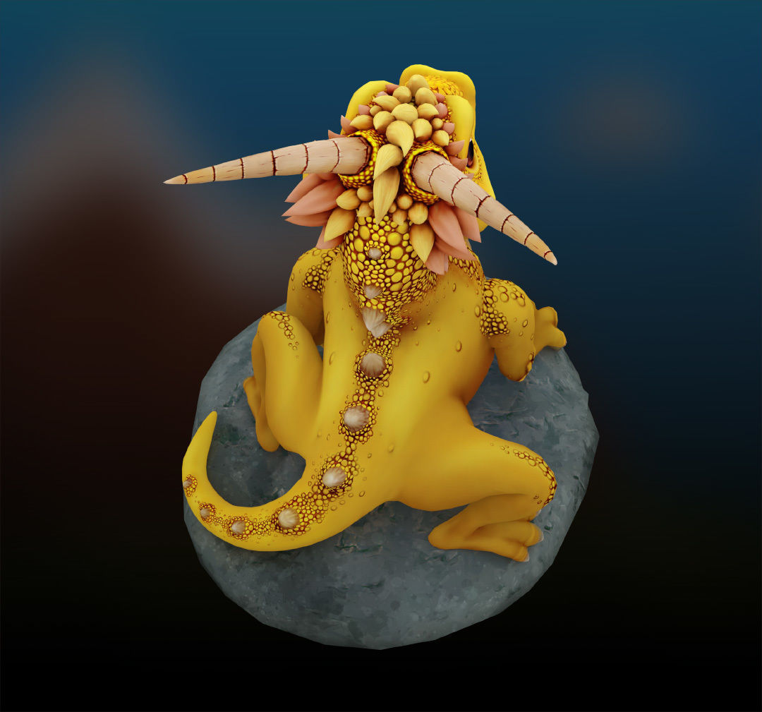 small wingless dragon Low-poly 3D model_4