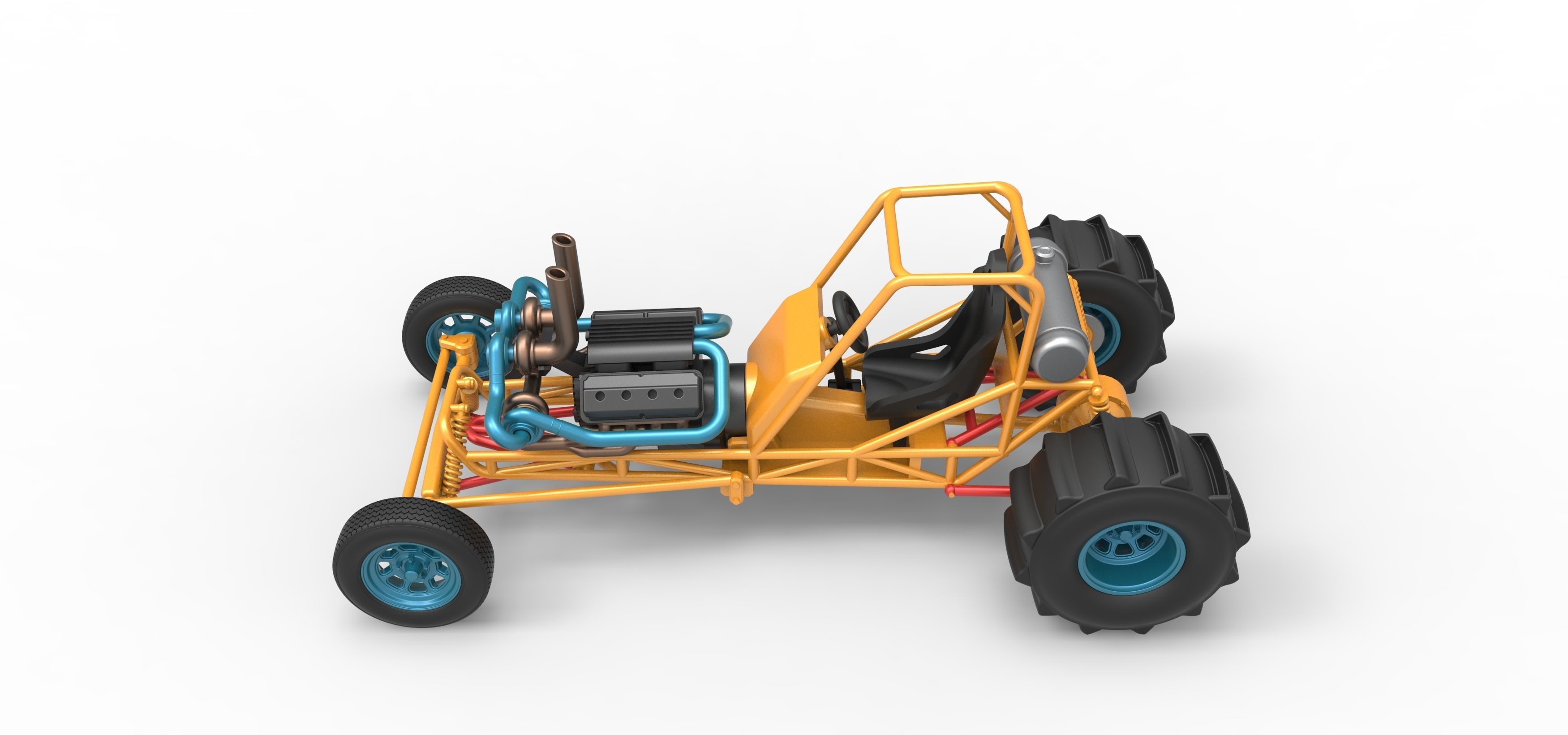 Dirt Dragster Scale 1 to 25 3D print model_10