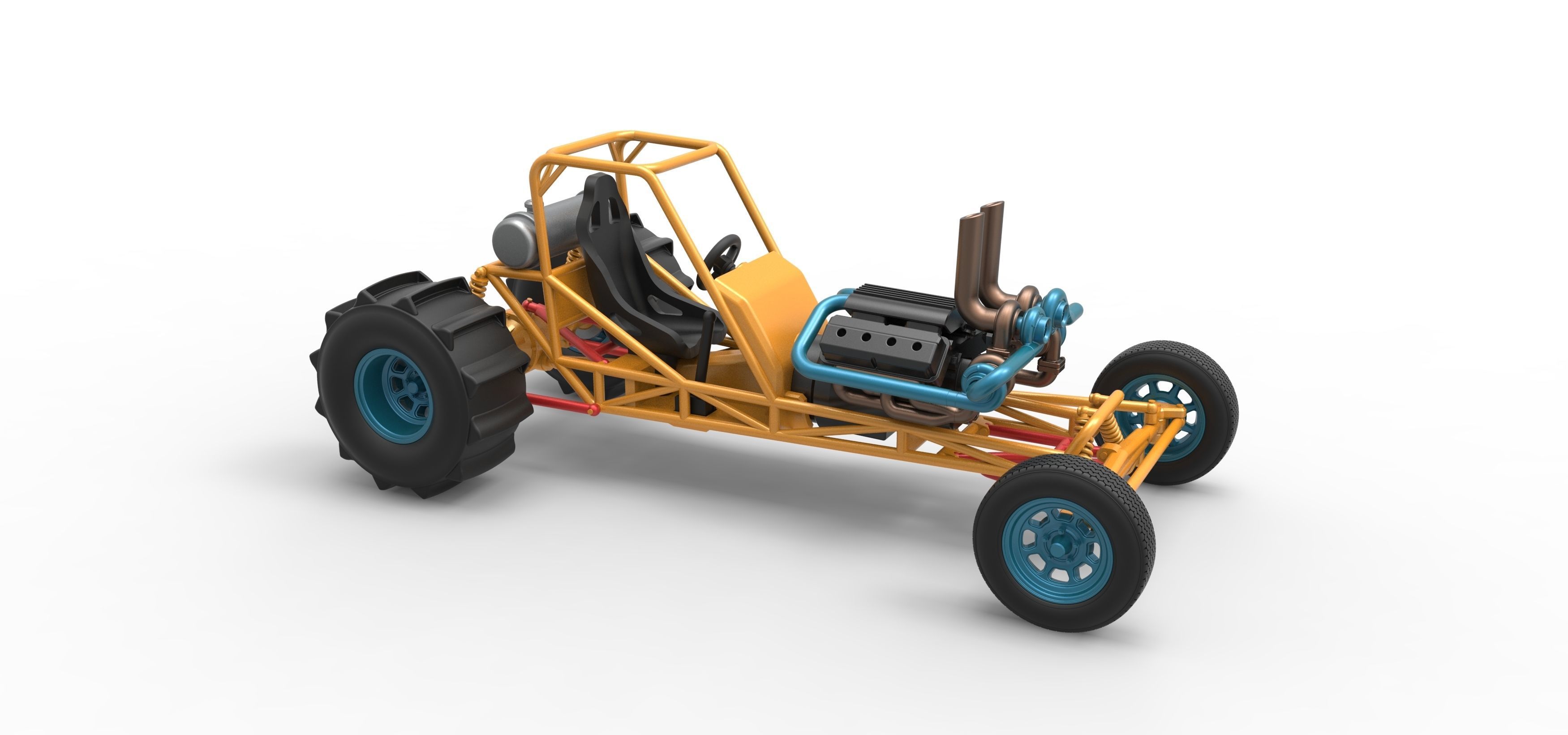 Dirt Dragster Scale 1 to 25 3D print model_19