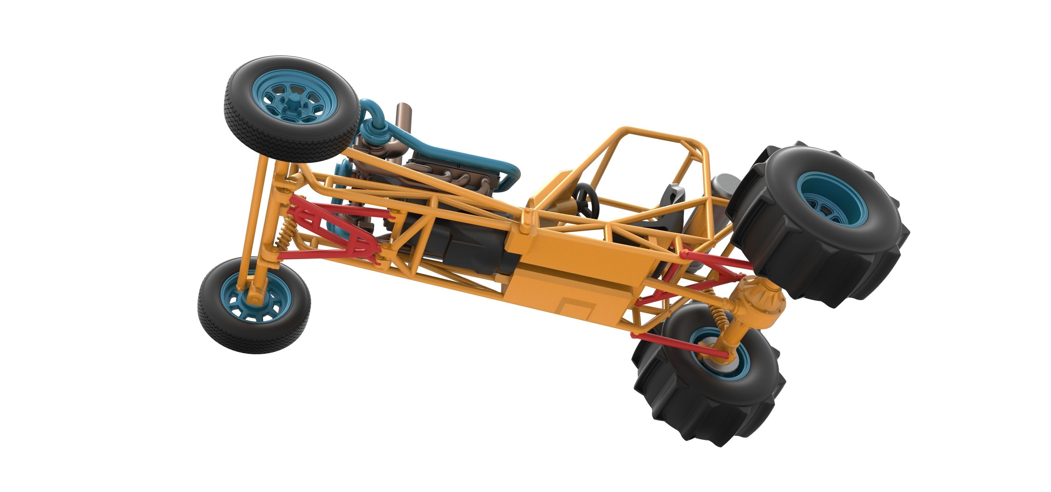 Dirt Dragster Scale 1 to 25 3D print model_3