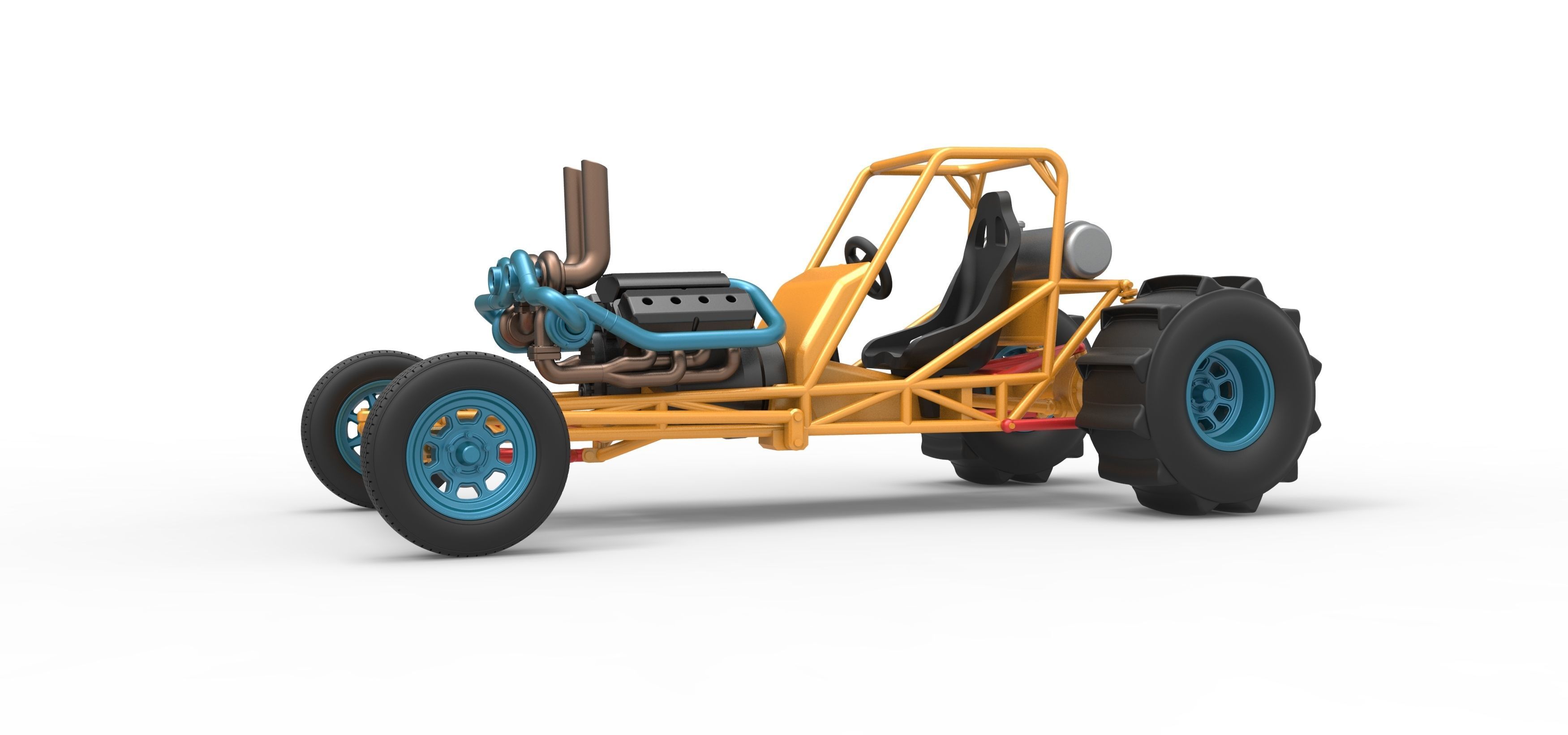 Dirt Dragster Scale 1 to 25 3D print model_2