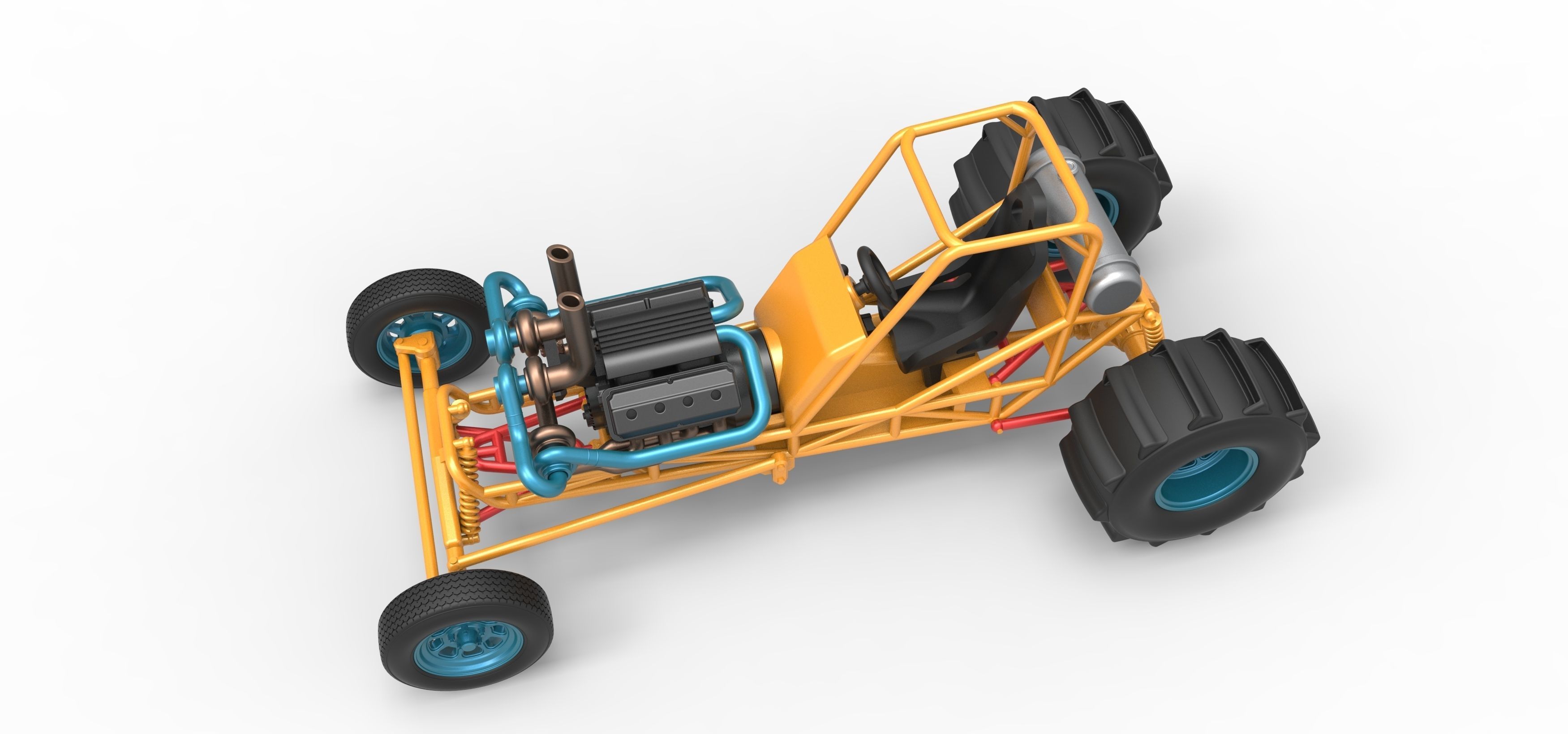 Dirt Dragster Scale 1 to 25 3D print model_4