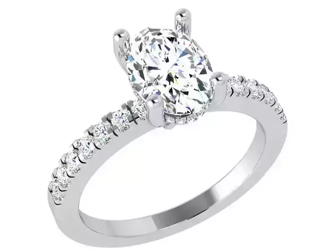Oval Cut Diamond Four Peg Setting Ring 3951