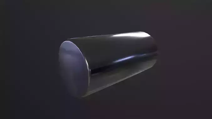 Silver Cylinder 3D Model