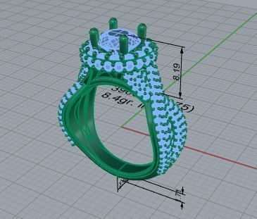 Round Halo Twisted Ring 3966 3D print model_7