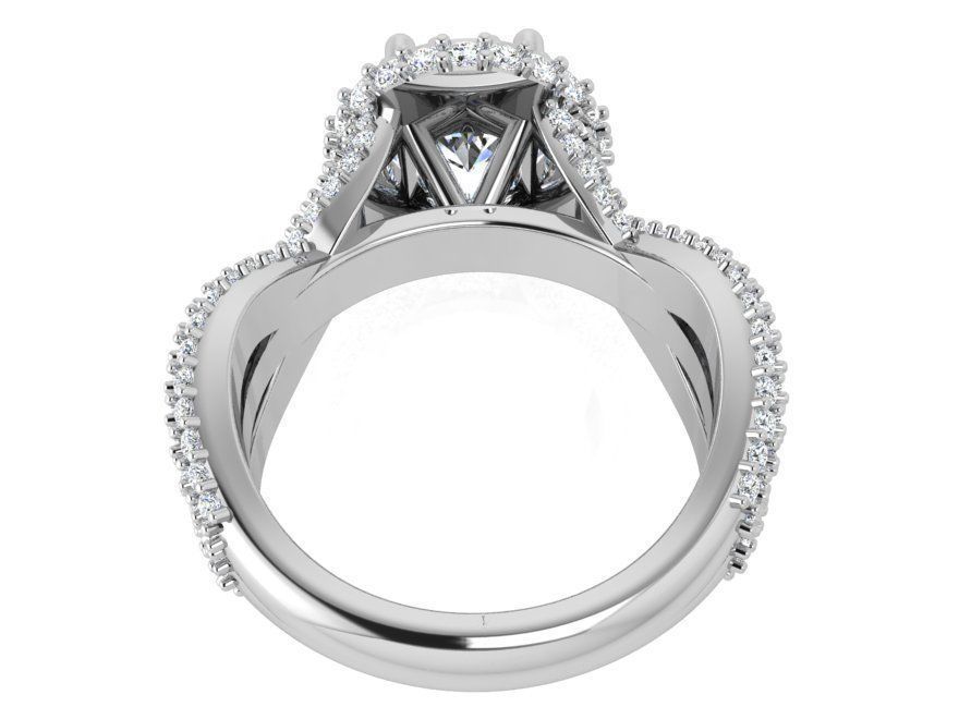 Round Halo Twisted Ring 3966 3D print model_3