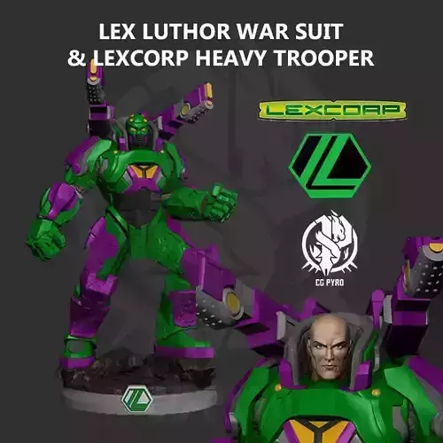 Lex Luthor War machine Superman STL 3d printing colllectibles 3D print model